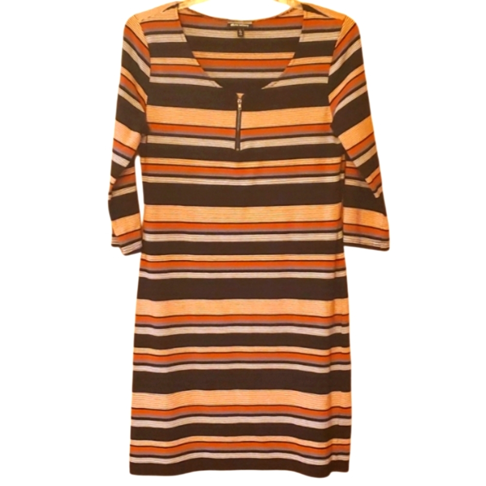 Allison Brittney Womans Striped Dress in‎ Browns Size Large